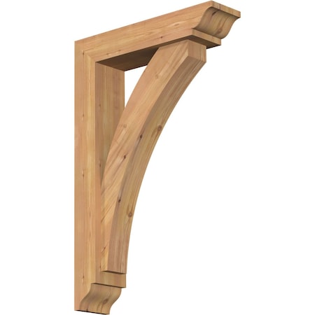 Ekena Millwork Thorton Traditional Smooth Bracket w/ Offset Brace, Western Red Cedar, 5 1/2"W x 22"D x 34"H BKT0604X22X34THR01SWR